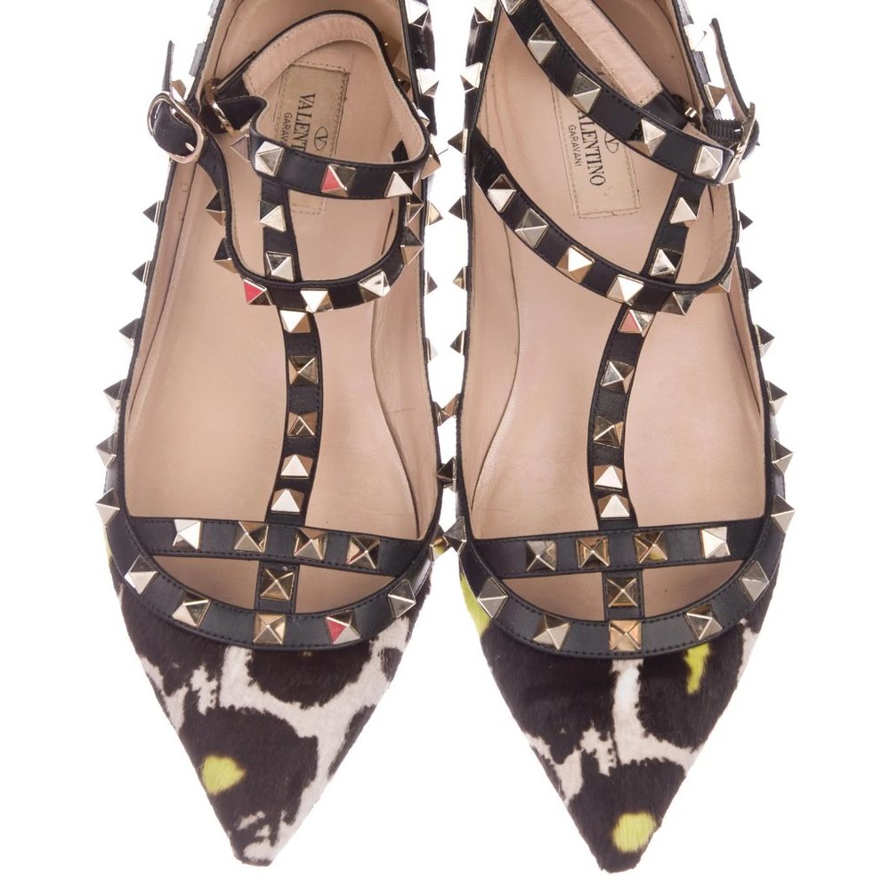 VALENTINO Rockstud Ponyhair Flats